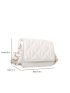 Mini Square Bag Fashionable White Quilted Flap PU For Office