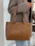 Minimalist Brown Shoulder Tote Bag for Women