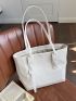 Minimalist White Shoulder Tote Bag for Women