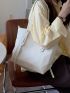 Minimalist White Shoulder Tote Bag for Women