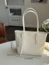 Minimalist White Shoulder Tote Bag for Women