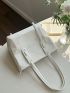 Minimalist White Shoulder Tote Bag for Women