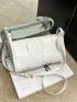 Scallop Detail White Square Bag for Women