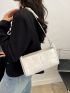 Scallop Detail White Square Bag for Women