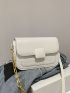 Minimalist White Crocodile Embossed Square Bag for Women