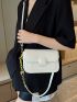 Minimalist White Crocodile Embossed Square Bag for Women