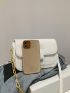 Minimalist White Crocodile Embossed Square Bag for Women