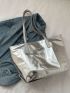 Metallic Shoulder Tote Bag Funky for Women