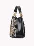 Sequin Detail Tote Bag Black for Women, Mothers Day Gift For Mom