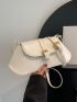 Minimalist White Baguette Bag Buckle Decor