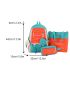 4pcs Colorblock Drawstring Detail Functional Backpack Set for School