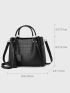 Crocodile Embossed Black Square Bag for Work & Office