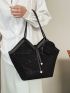 Rhinestone Decor Shoulder Tote Bag With Coin Purse for Women