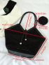 Rhinestone Decor Shoulder Tote Bag With Coin Purse for Women