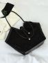 Rhinestone Decor Shoulder Tote Bag With Coin Purse for Women