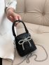 Mini Rhinestone & Bow Decor Square Bag for Women