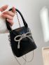 Mini Rhinestone & Bow Decor Square Bag for Women