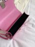 Mini Square Bag Pink Fashionable Turn Lock For Summer