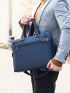 Large Capacity Classic Briefcase Blue Adjustable Strap For Business