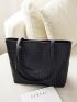 Small Shoulder Tote Bag Geometric Pattern Double Handle PU For Work