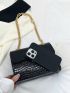 Mini Square Bag Fashionable Crocodile Embossed Twist Lock Flap Chain PU