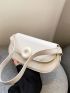 Small Saddle Bag White Minimalist Top Handle For Work