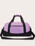 Large Capacity Duffel Bag Colorblock Adjustable Strap For Travel