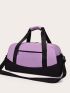 Large Capacity Duffel Bag Colorblock Adjustable Strap For Travel