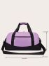 Large Capacity Duffel Bag Colorblock Adjustable Strap For Travel