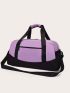 Large Capacity Duffel Bag Colorblock Adjustable Strap For Travel