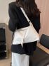 Medium Square Bag White Minimalist Adjustable Strap For Work