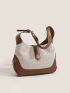 Small Hobo Bag Colorblock Adjustable Strap For Work