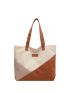 Large Shoulder Tote Bag Colorblock Letter Patch Double Handle For Daily