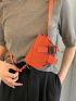 Mini Saddle Bag Orange Fashionable Release Buckle Decor For Summer