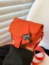 Mini Saddle Bag Orange Fashionable Release Buckle Decor For Summer