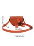 Mini Saddle Bag Orange Fashionable Release Buckle Decor For Summer