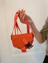 Mini Saddle Bag Orange Fashionable Release Buckle Decor For Summer