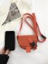 Mini Saddle Bag Orange Fashionable Release Buckle Decor For Summer