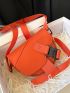 Mini Saddle Bag Orange Fashionable Release Buckle Decor For Summer