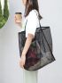 Mesh Hollow Out Beach Travel Package For Women Shoulder Bag Large Capacity Female Shopping Tote Bag