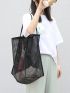 Mesh Hollow Out Beach Travel Package For Women Shoulder Bag Large Capacity Female Shopping Tote Bag