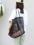 Mesh Hollow Out Beach Travel Package For Women Shoulder Bag Large Capacity Female Shopping Tote Bag