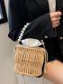 Mini Faux Pearl Bucket Bag Drawstring Design Vacation