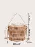 Mini Faux Pearl Bucket Bag Drawstring Design Vacation