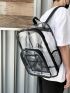 Clear Classic Backpack Pocket Front Fashion For School