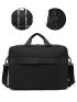 Zip Front Briefcase Oversized Black For Work