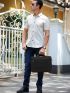 Zip Front Briefcase Oversized Black For Work