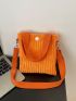 Mini Square Bag Funky Neon Orange Polyester For Daily Life