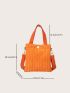 Mini Square Bag Funky Neon Orange Polyester For Daily Life