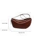 Minimalist Hobo Bag PU Brown For Daily Life